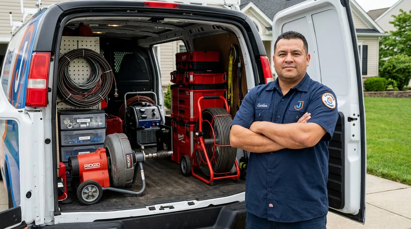 Professional drain cleaning equipment and Johns Plumbing LLC plumber in Town Creek