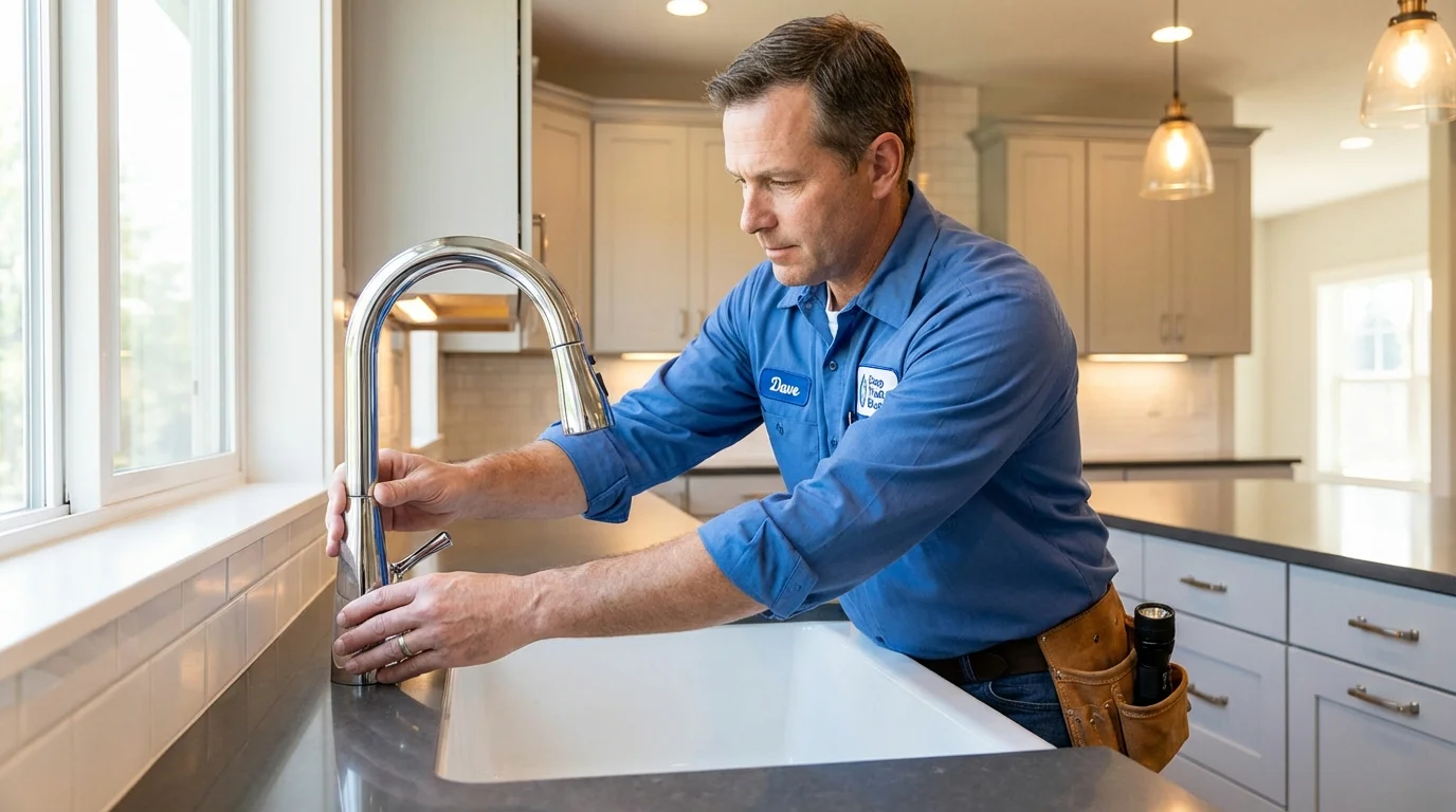 Kitchen faucet installation by Johns Plumbing LLC in Town Creek